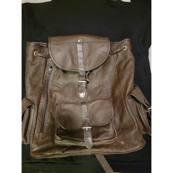 Vintage leather backpack main image 4